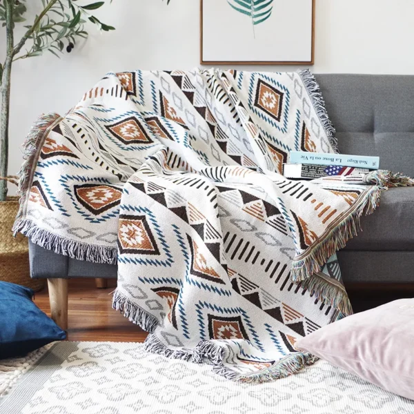 Sofa Throw - Double-sided geometric blanket - Image 12