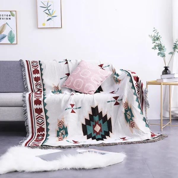 Sofa Throw - Double-sided geometric blanket - Image 14