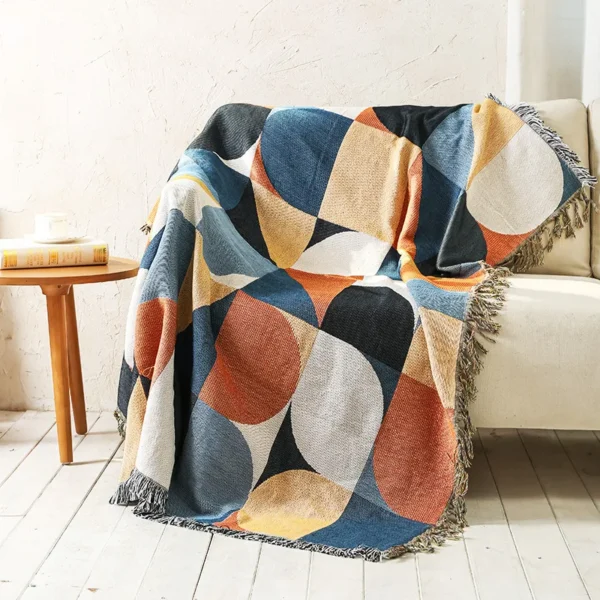 Sofa Throw - Double-sided geometric blanket - Image 21