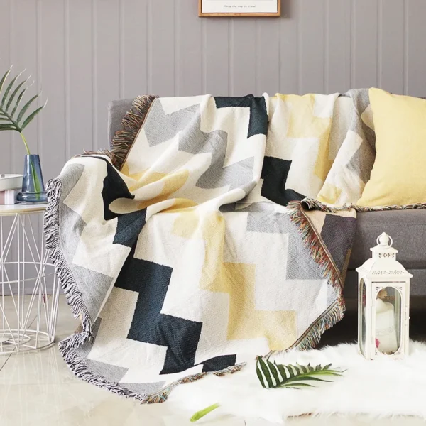 Sofa Throw - Double-sided geometric blanket - Image 11