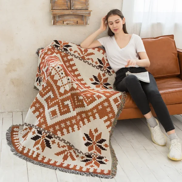 Sofa Throw - Double-sided geometric blanket - Image 18