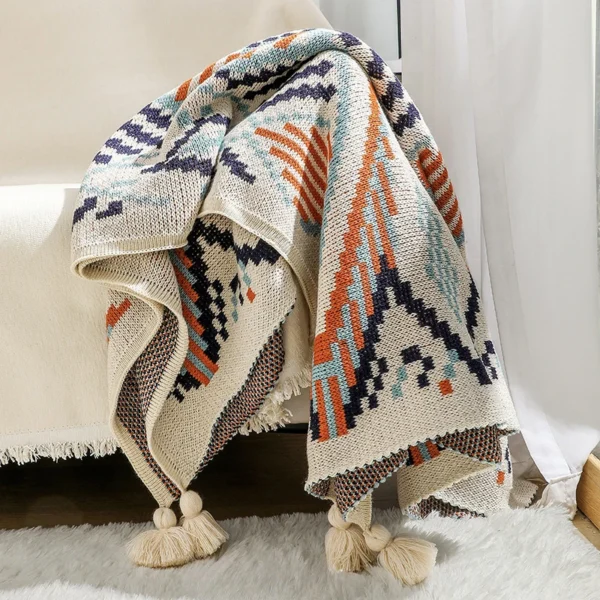 Sofa Throw - Bohemian Bay Knitted Blanket