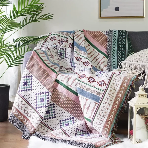 Sofa Throw - Double-sided geometric blanket - Image 5