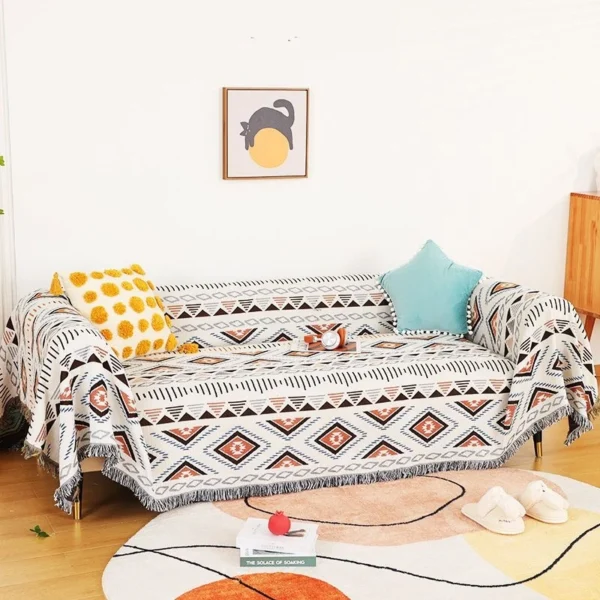 Sofa Throw - Double-sided geometric blanket - Image 2