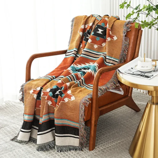 Sofa Throw - Double-sided geometric blanket - Image 8