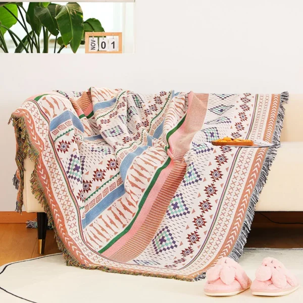 Sofa Throw - Double-sided geometric blanket - Image 10