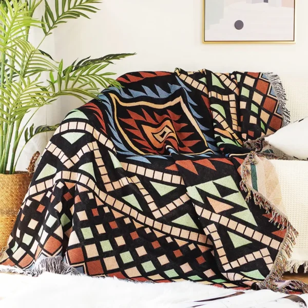 Sofa Throw - Double-sided geometric blanket - Image 16