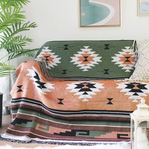 Sofa Throw - Double-sided geometric blanket - Image 4