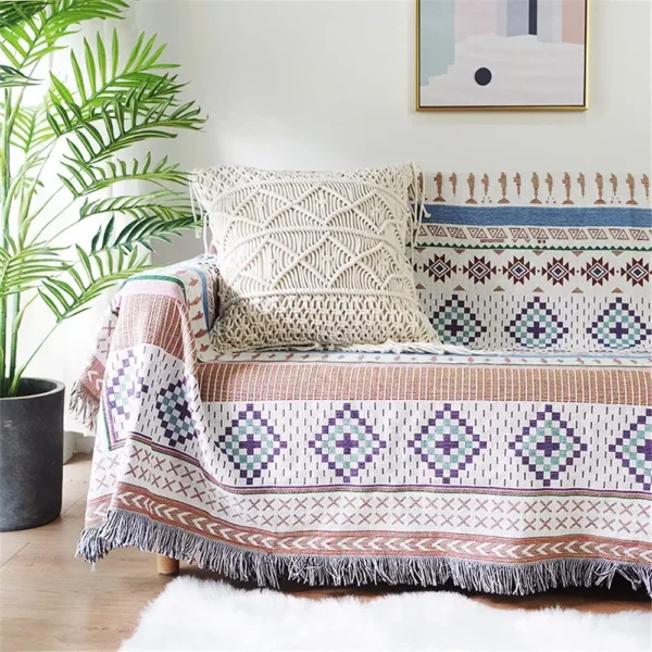 Sofa Throw - Double-sided geometric blanket - Image 6