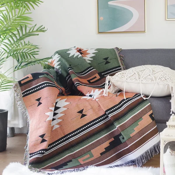 Sofa Throw - Double-sided geometric blanket - Image 3