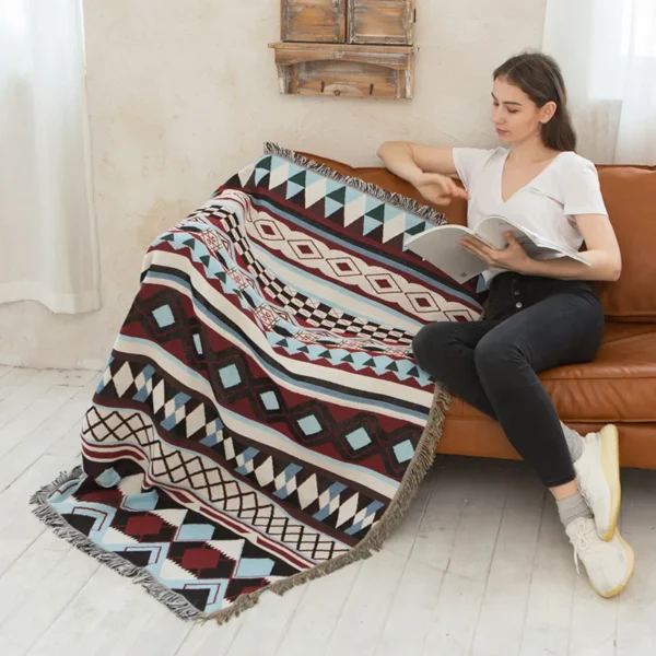 Sofa Throw - Double-sided geometric blanket - Image 19